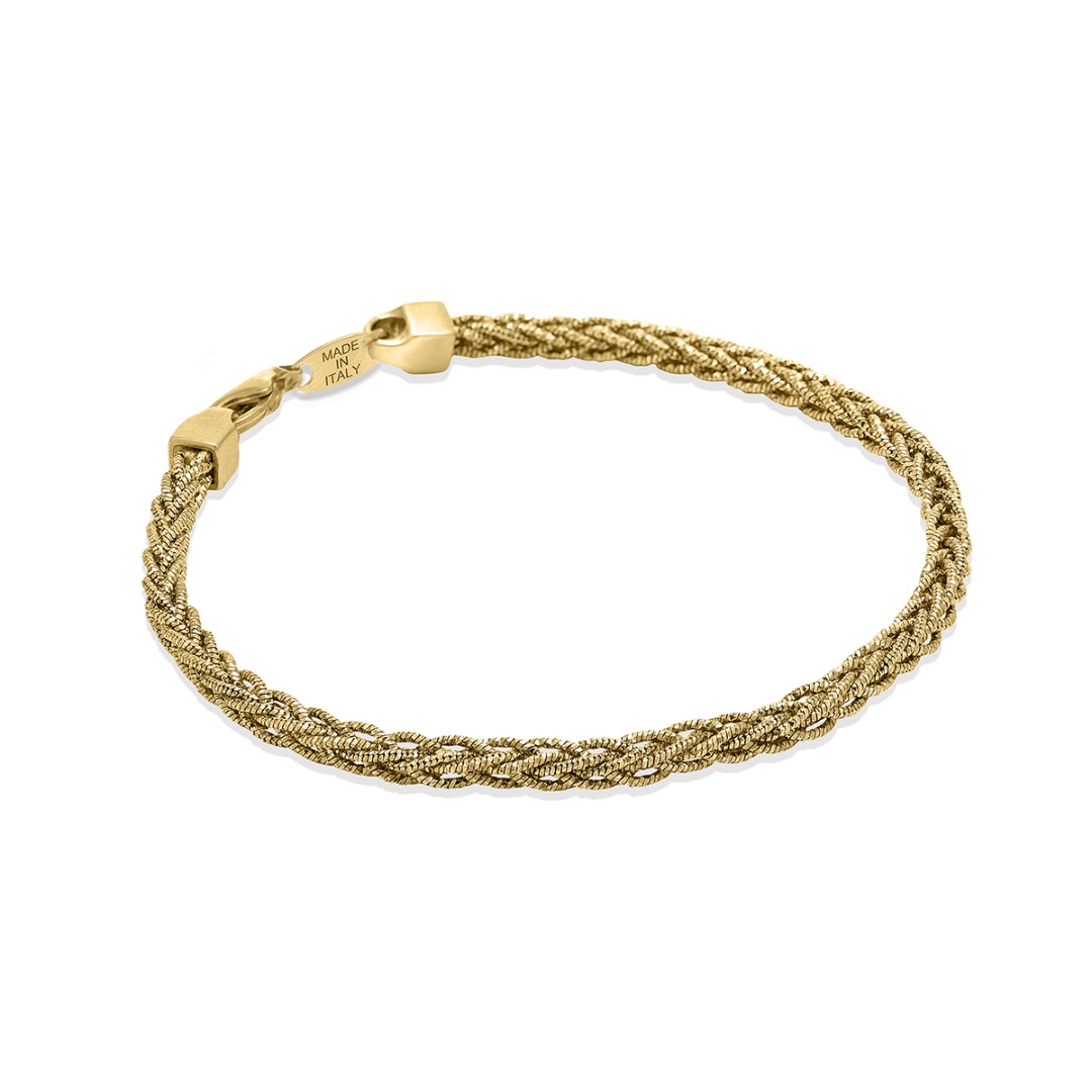 Desmos Bracelet Golden Braid in Silver Length 16.5 cm
