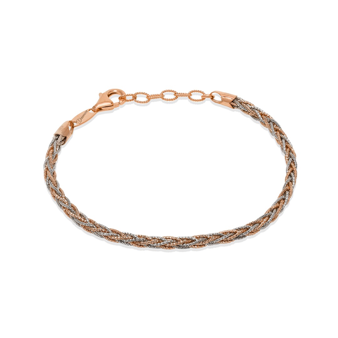 Desmos Bracelet Intreccio Rosato in Silver Length 16.5 cm