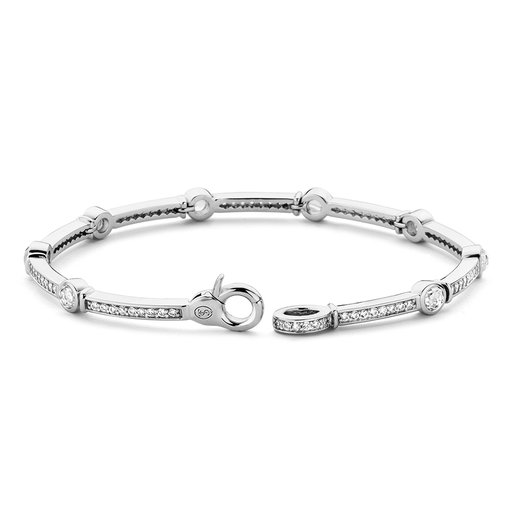 Women's 925 Semirigid Silver Bracelet With Cubic Zirconia and Points of Light Ti Sento Milano