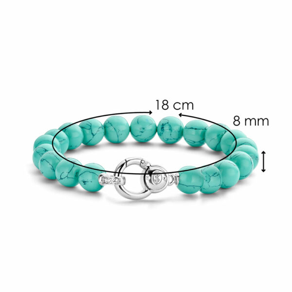 Women's Bracelet in MM Turquoise Stone. 8 and Sterling Silver 925 Length cm. 18 Ti Sento Milano