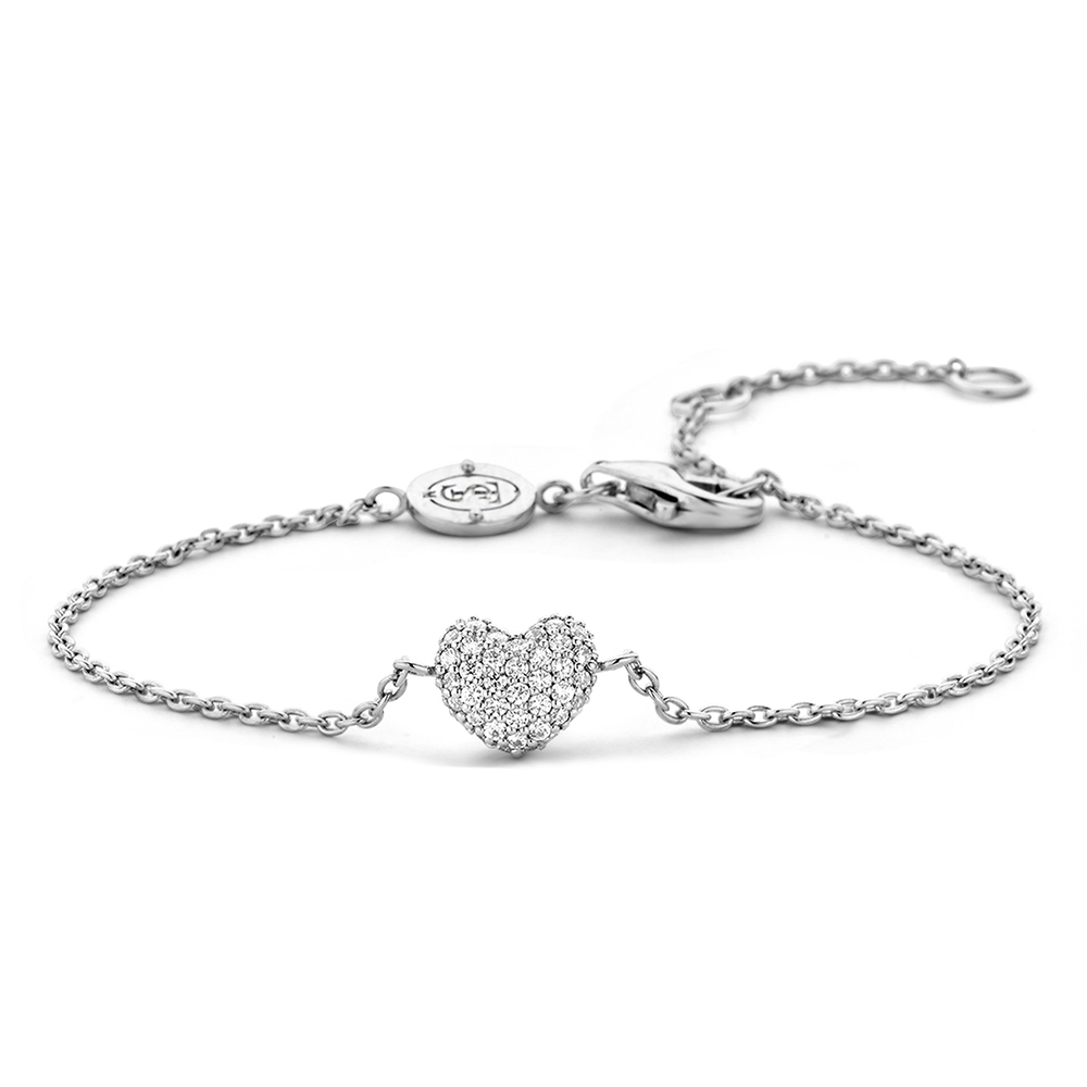Ti Sento Milano 925 Sterling Silber Damenarmband mit Cubic Zirkonia Doubleface Herz Neue Kollektion