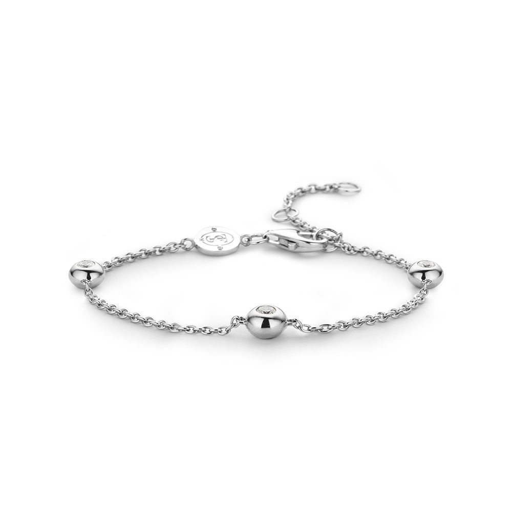 Ti Sento Milano 925 Sterling Silver Women's Bracelet With 3 Zircon Points of Light
