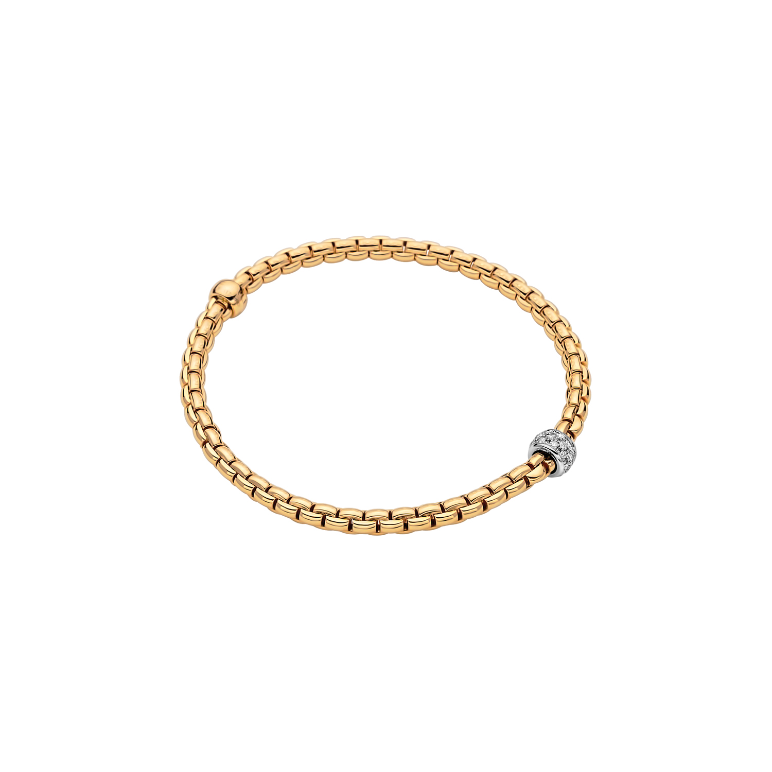 Fope Eka Collection Armband aus Gelb- und Weißgold mit Diamantboule