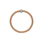 Fope Flex It Armband Eka Kollektion in Rose und Weißgold mit Diamanten