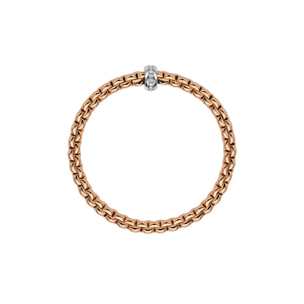 Fope Flex It Armband Eka Kollektion in Rose und Weißgold mit Diamanten