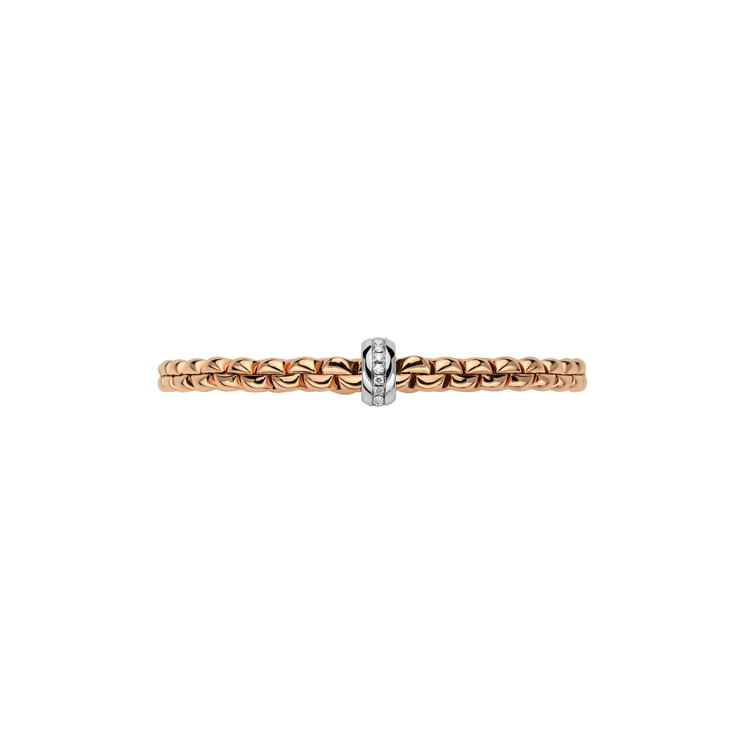 Fope Flex It Armband Eka Kollektion in Rose und Weißgold mit Diamanten