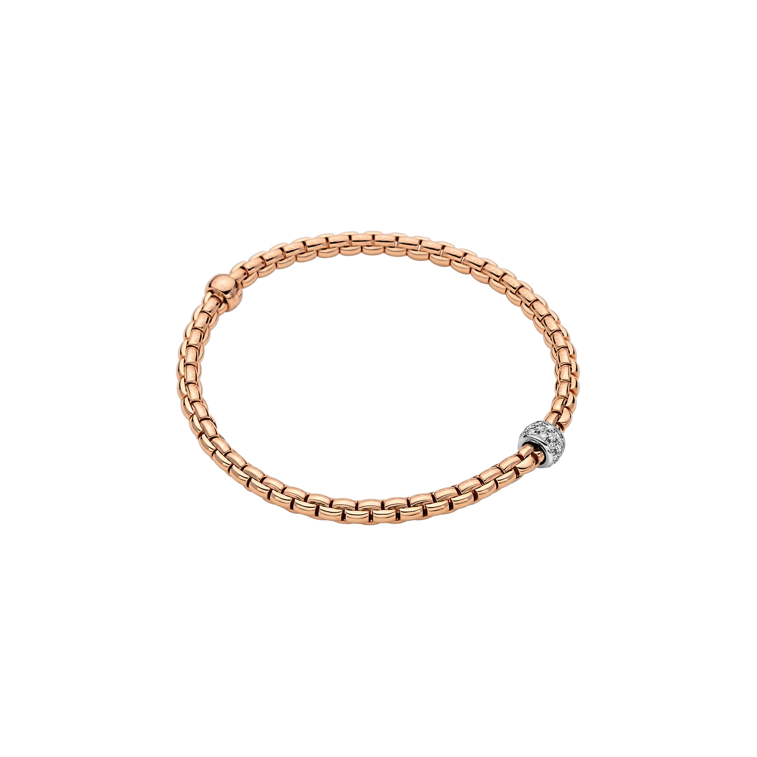 Fope Eka Collection Armband aus Rosé- und Weißgold mit Diamantboule