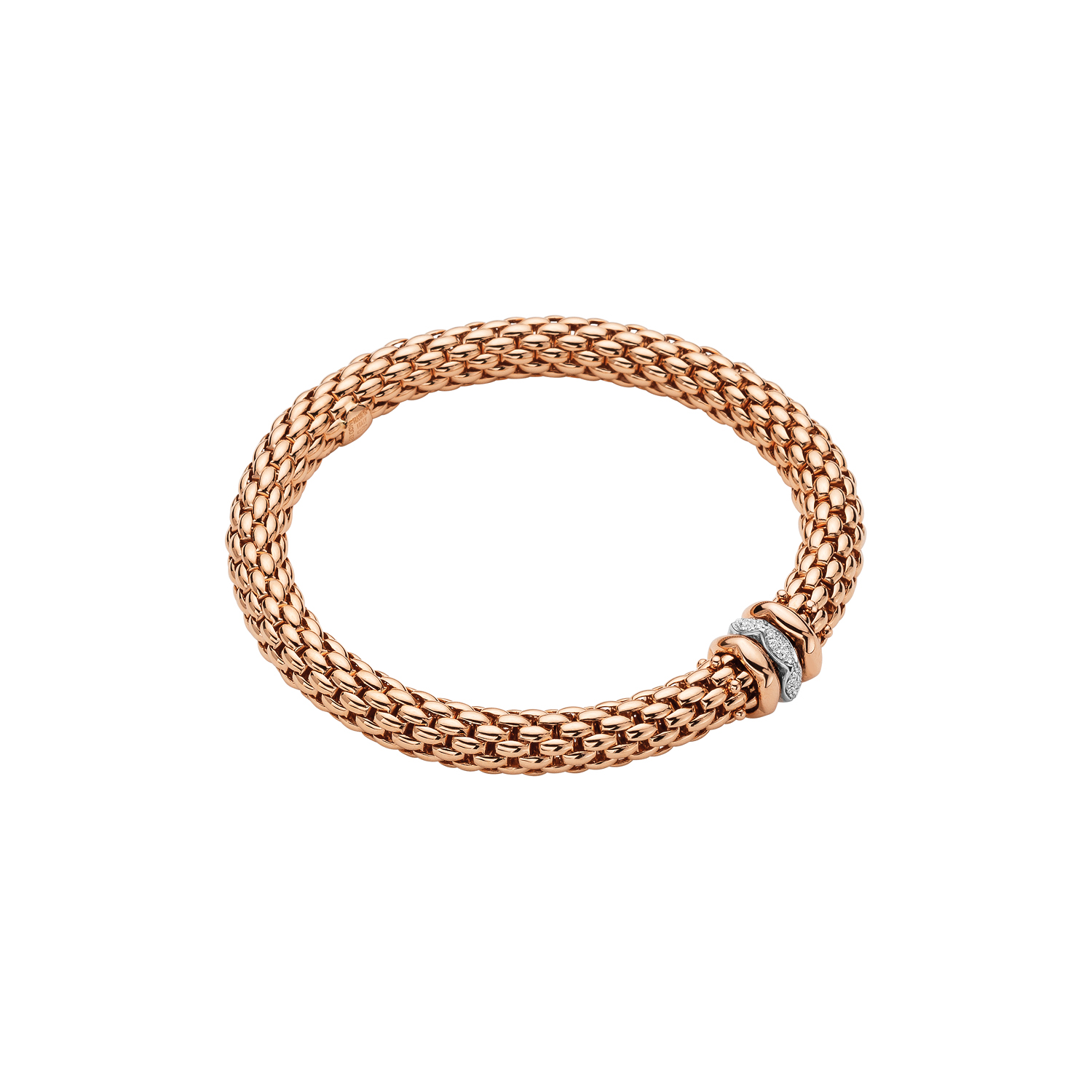 Fope Love Nest Collection Flex It Bracelet in White Gold and Diamonds