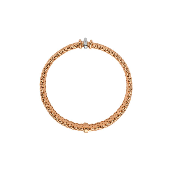 Fope Flex It Bracelet Panorama Collection in Rose and White Gold with Diamonds