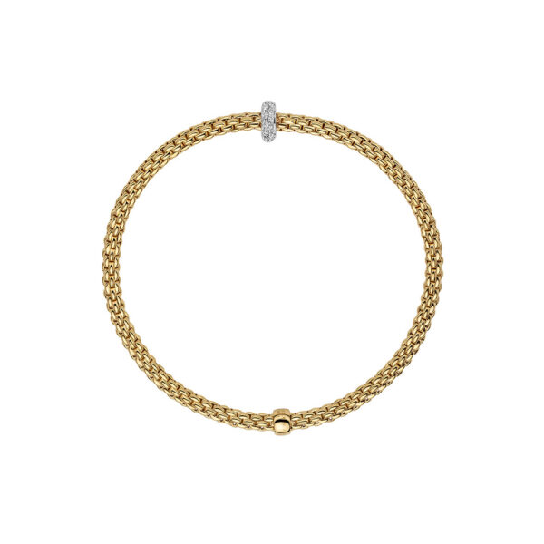 Fope Flex It Bracelet Prima Collection in Yellow Gold with Diamonds