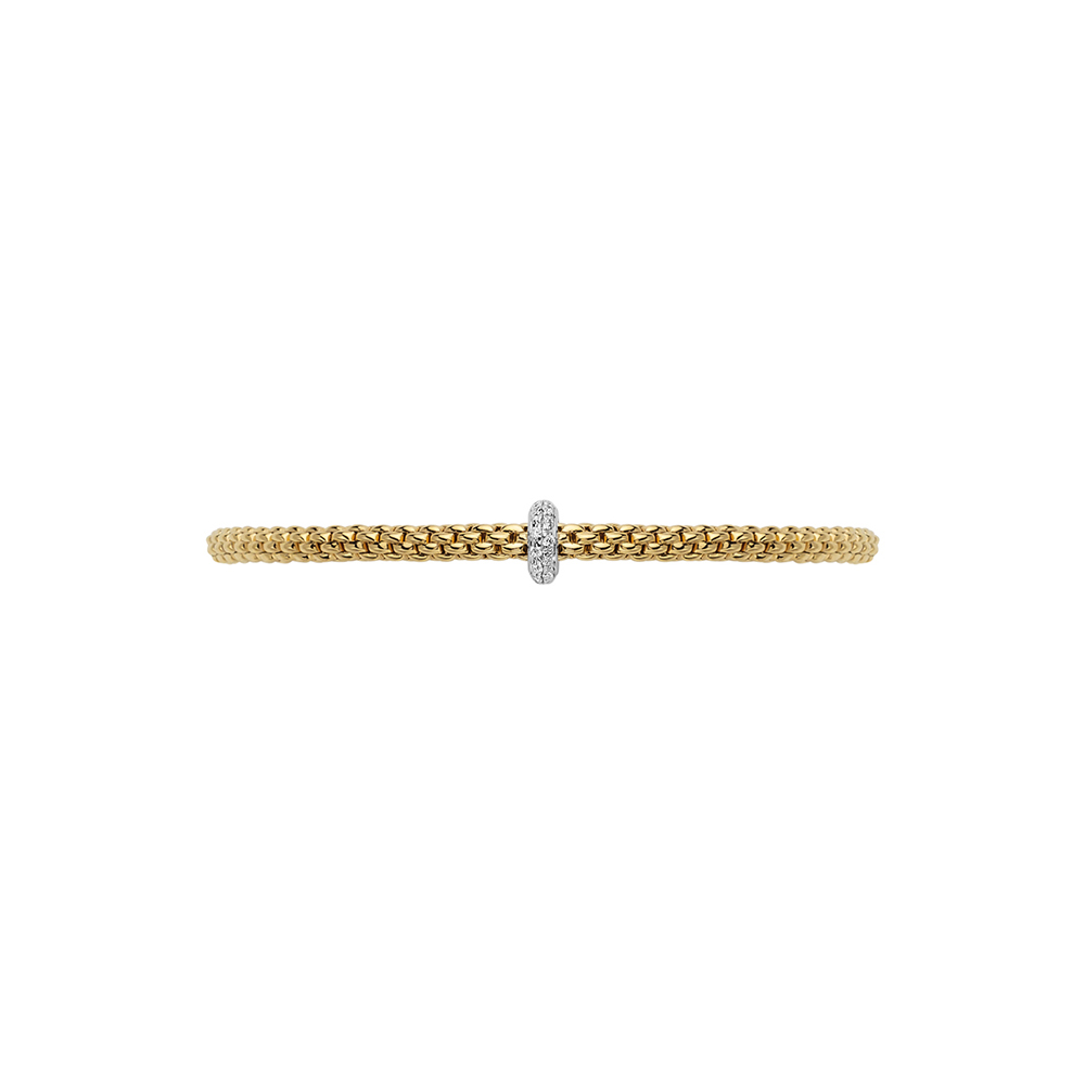 Fope Flex It Bracelet Prima Collection in Yellow Gold with Diamonds
