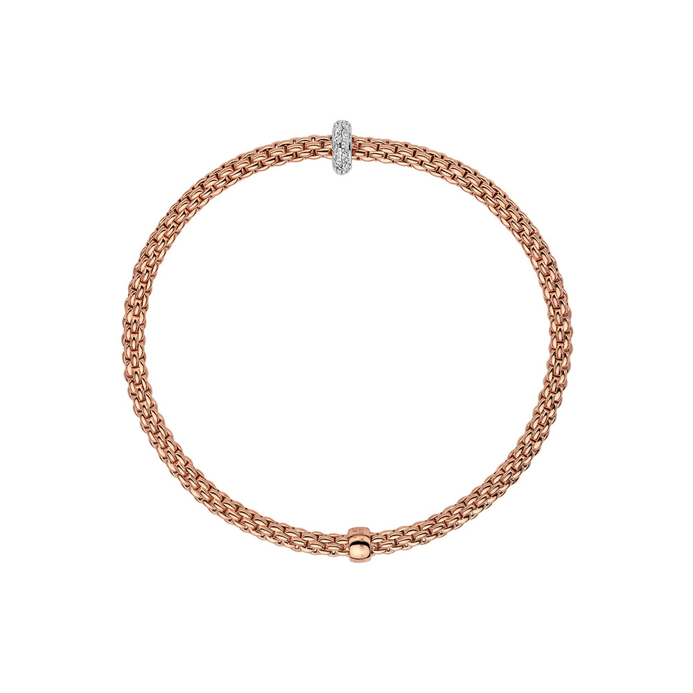 Fope Flex It Prima Collection Armband aus Weiß- und Roségold mit Diamanten