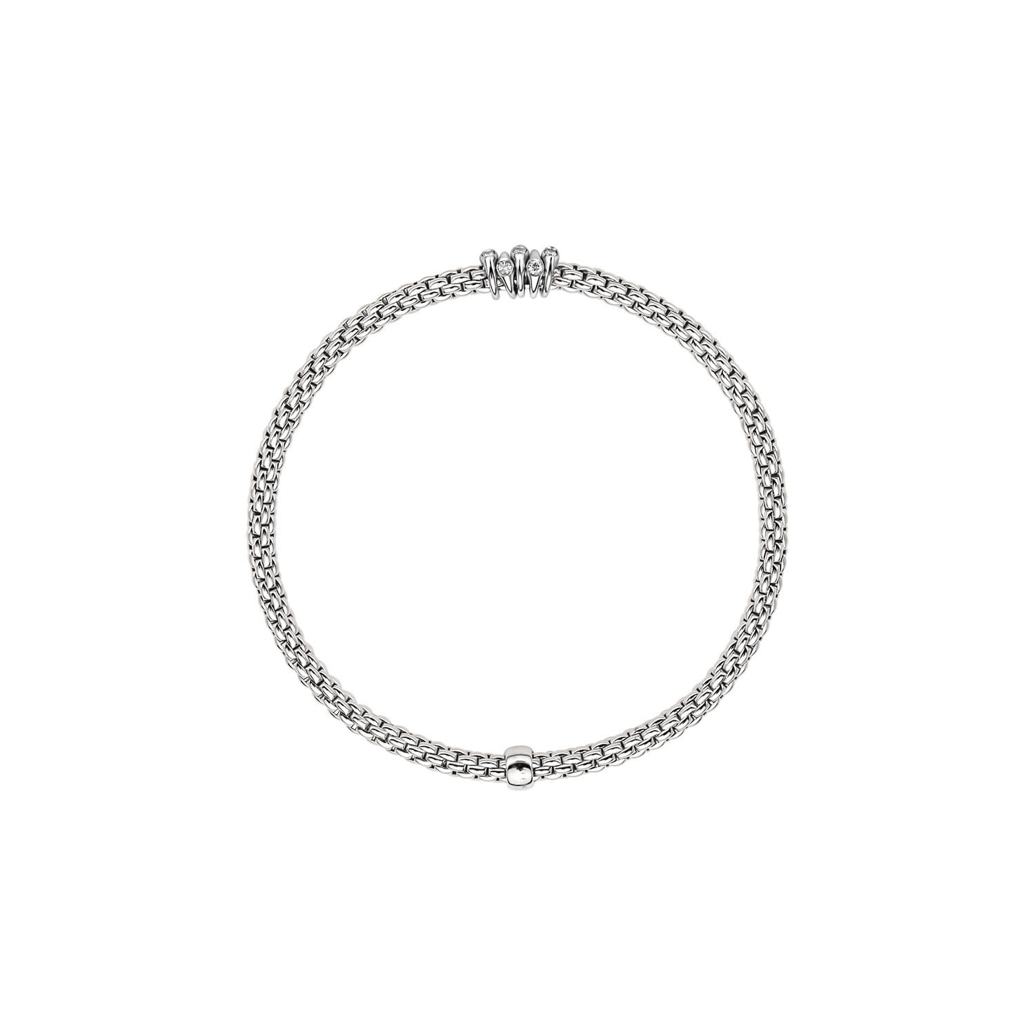 Fope Flex It Bracelet Prima Collection in White Gold with Diamonds