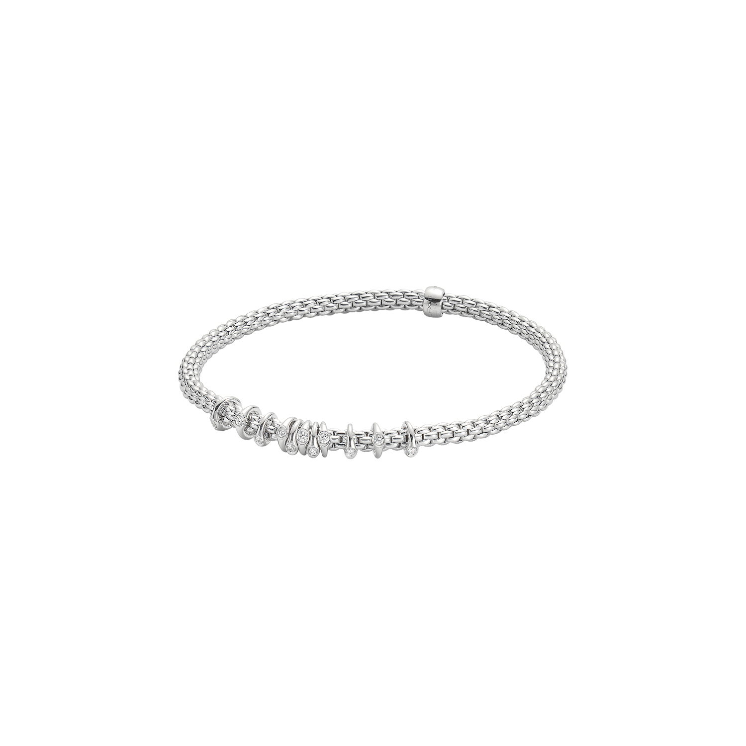 Fope Flex It Armband Prima Collection in Weißgold mit Diamanten