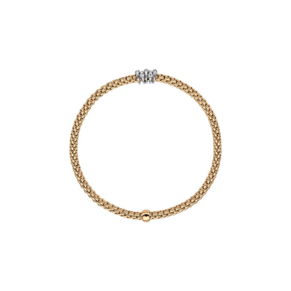 Fope Flex It Armband Prima Collection in Weiß- und Gelbgold mit Diamanten