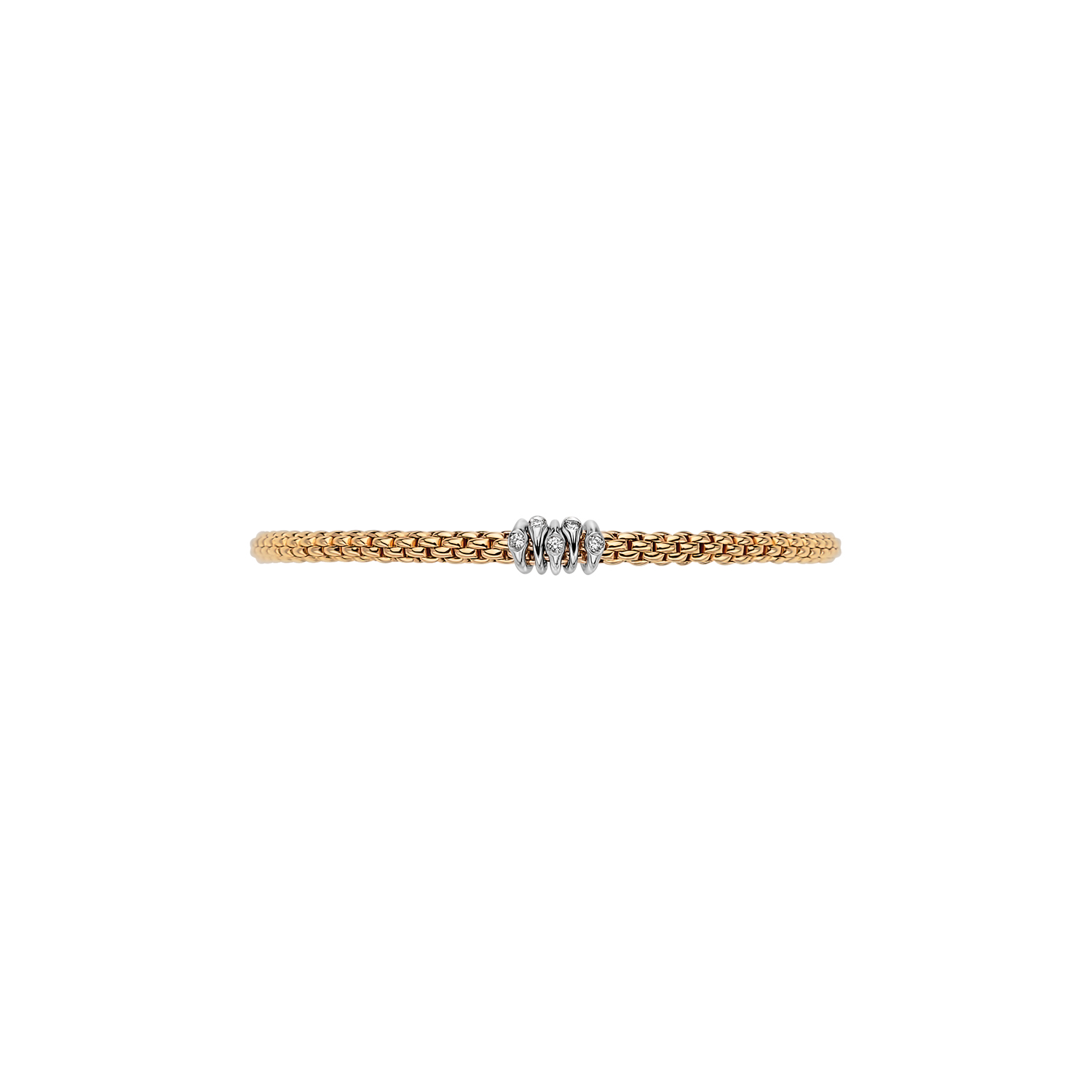 Fope Flex It Armband Prima Collection in Weiß- und Gelbgold mit Diamanten
