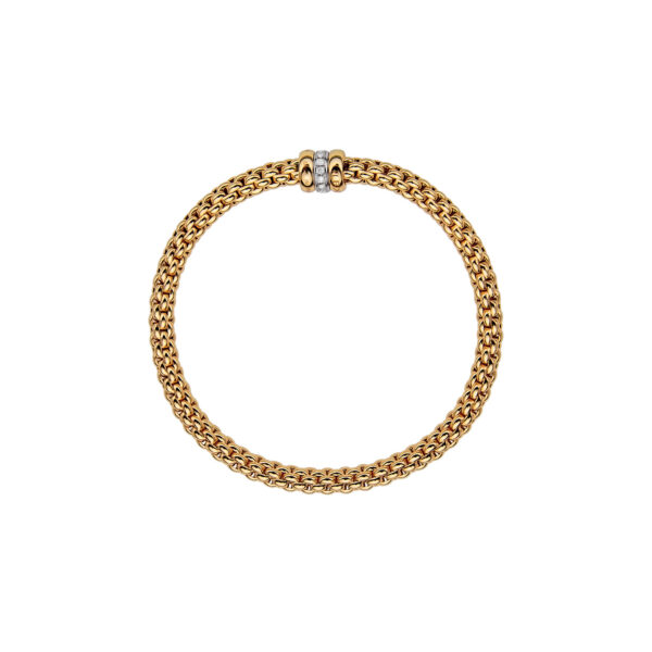 Fope Flex It Solo Collection Armband aus Gelb- und Weißgold mit Diamanten