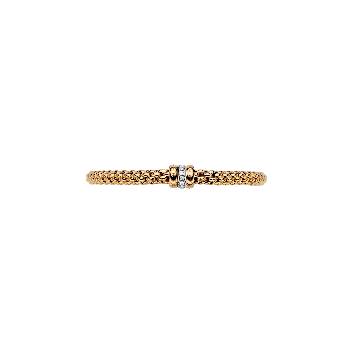 Fope Flex It Solo Collection Armband aus Gelb- und Weißgold mit Diamanten