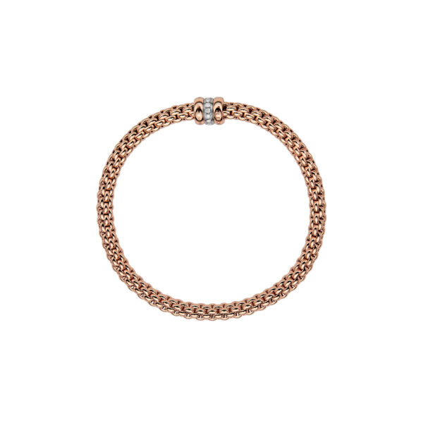 Fope Flex It Solo Collection Armband aus Rosé- und Weißgold mit Diamanten