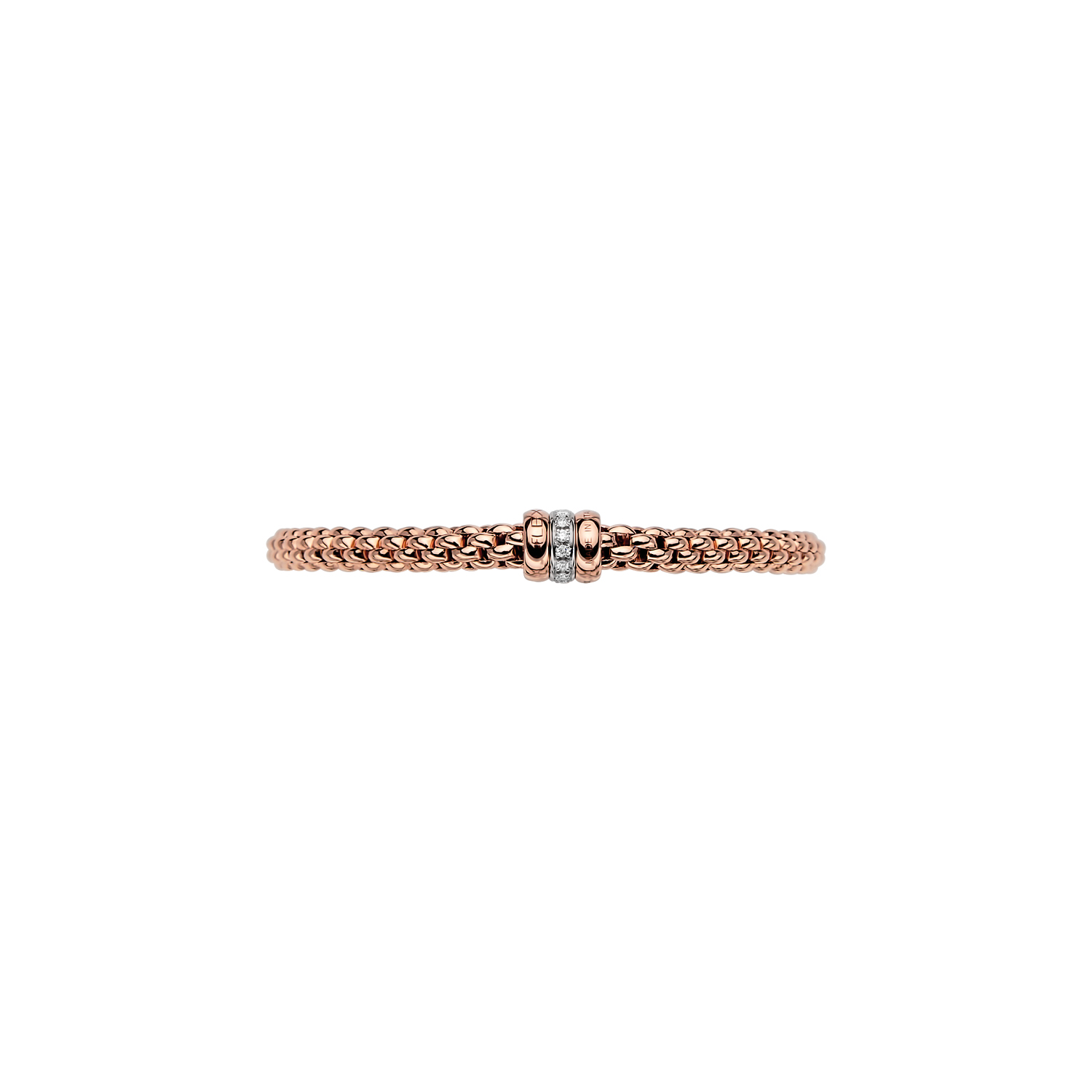 Fope Flex It Solo Collection Armband aus Rosé- und Weißgold mit Diamanten