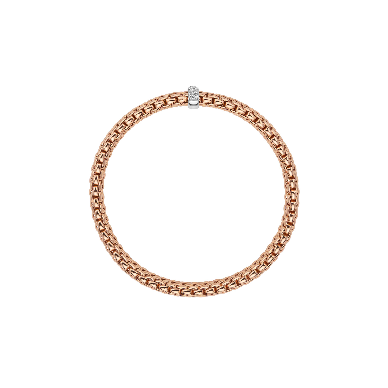 Bracciale Fope Flex It Vendome in Oro Rosa con Diamanti