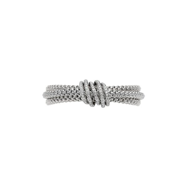 Fope Flex It Tris Solo Collection Bracelet in White Gold and Diamonds
