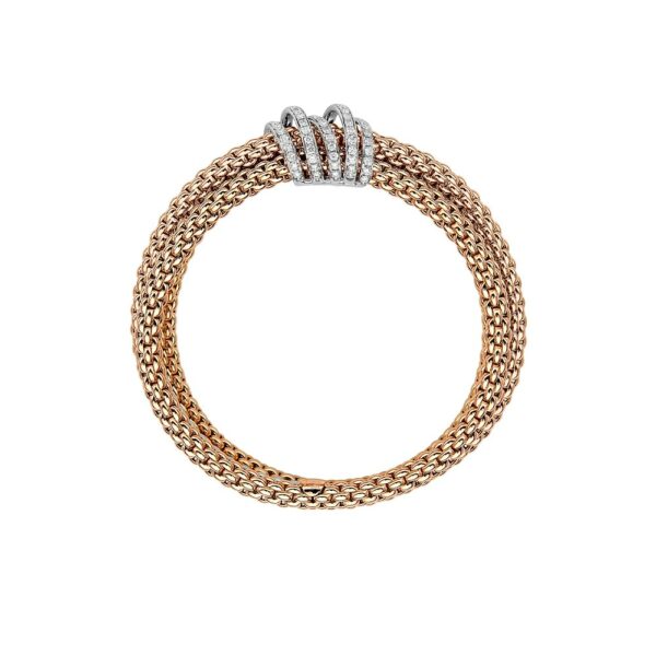 Fope Flex It Tris Solo Collection Armband aus Rosé- und Weißgold mit Diamanten
