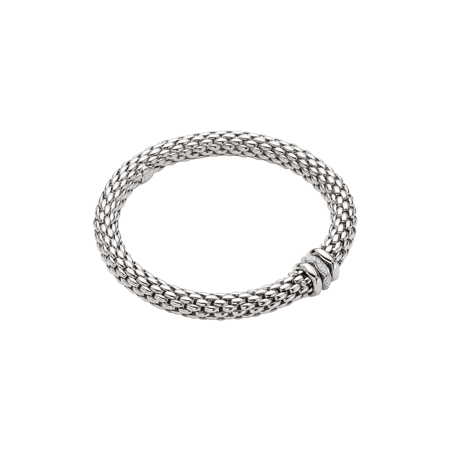 Fope Love Nest Collection Flex It Bracelet in White Gold and Diamonds