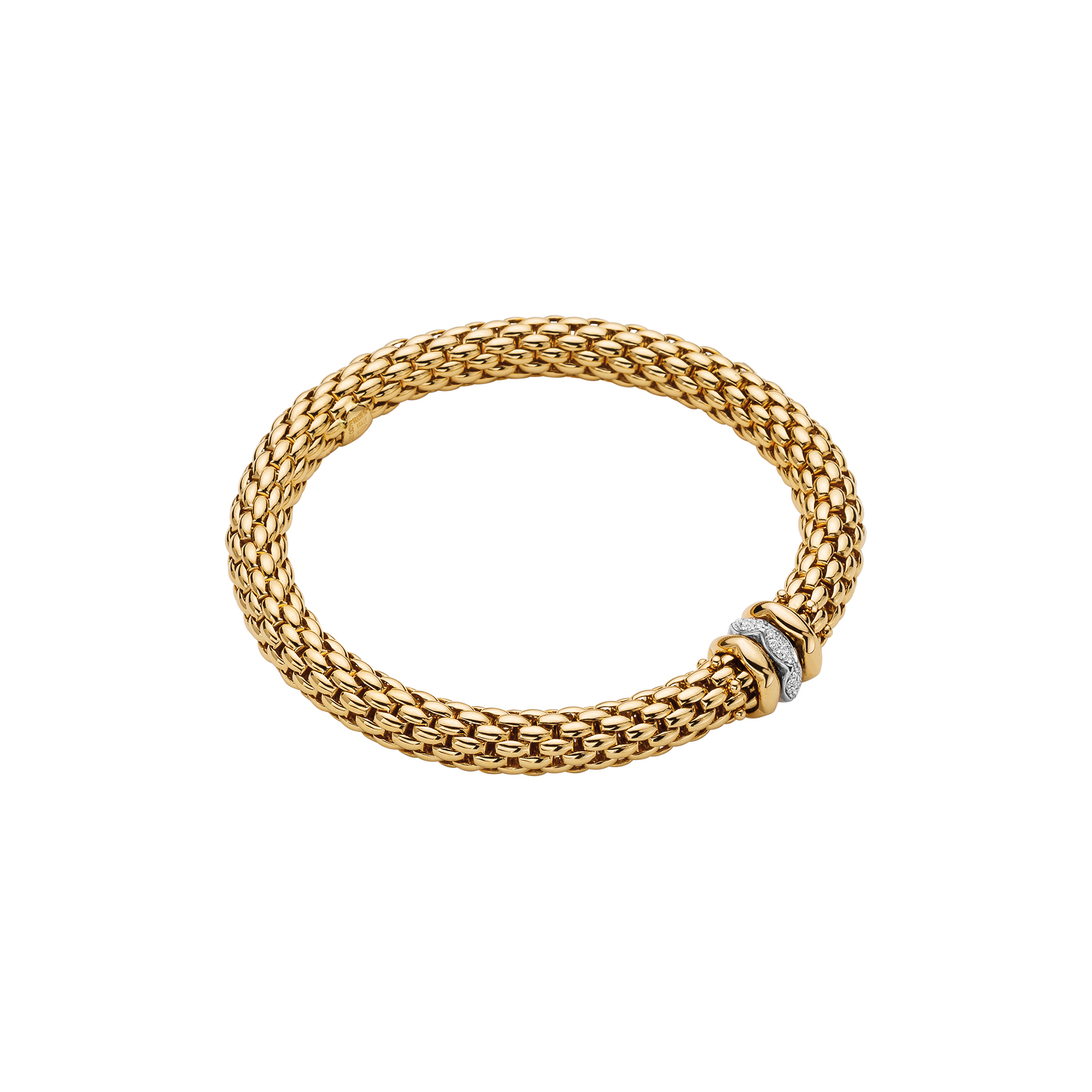 Fope Love Nest Collection Flex It Bracelet in White Gold and Diamonds