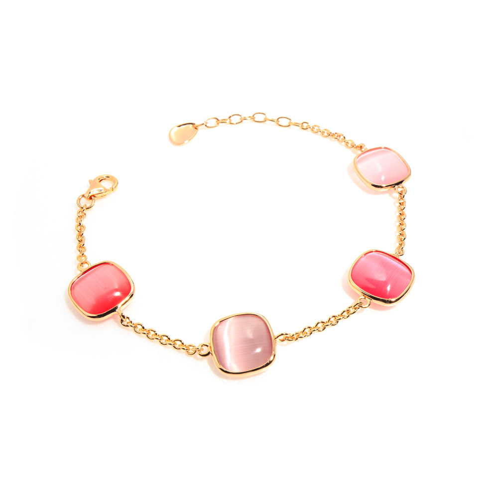 Madi Rose vergoldetes Silberarmband mit rotem Quarz