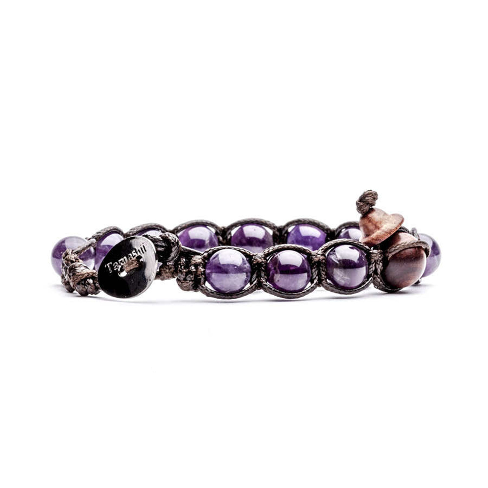 Original tibetisches Amethyst-Tamashii-Armband mit 6 mm Steinen