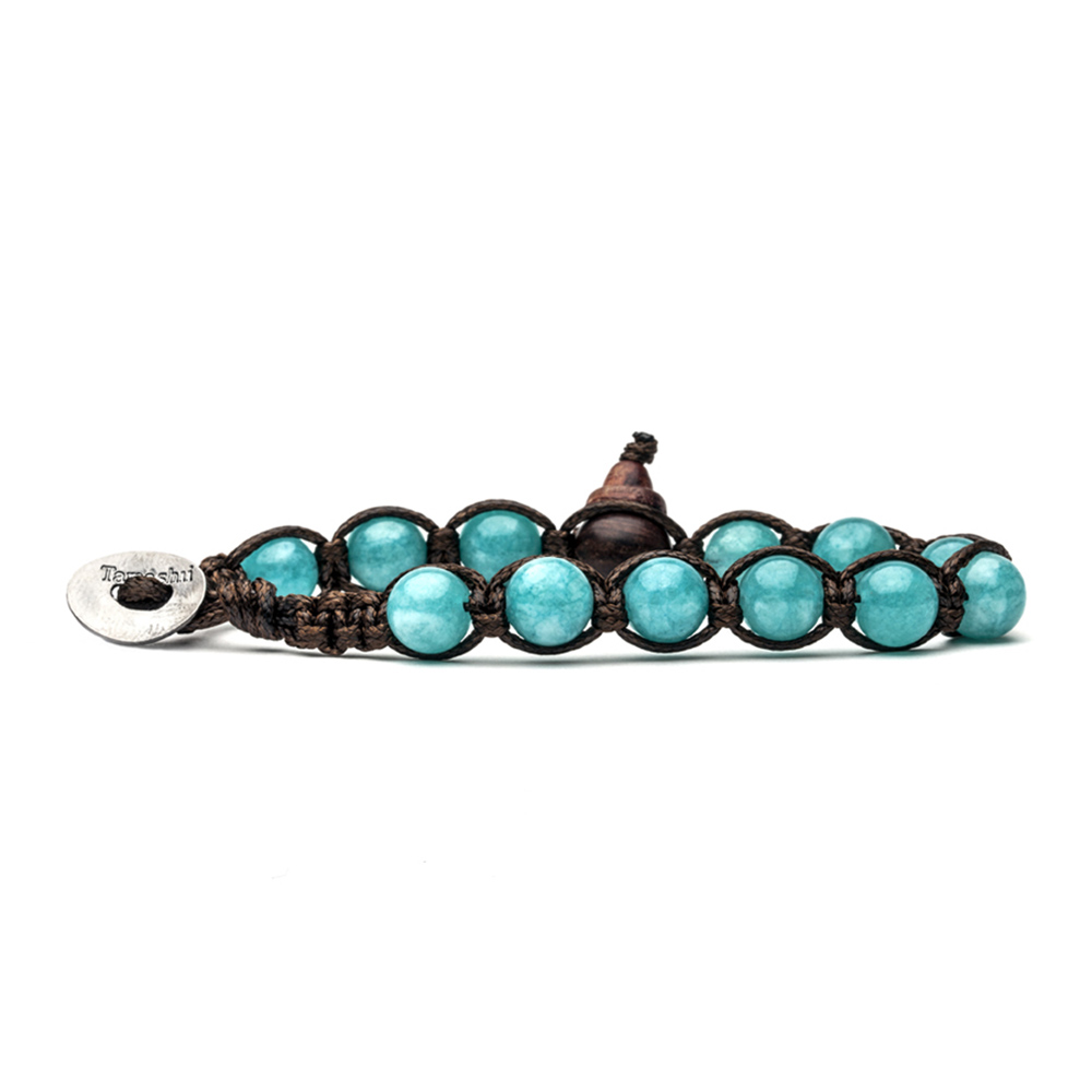 Original Tibetisches Wasser Grün Jade Tamashii Armband mit 6 mm Stein
