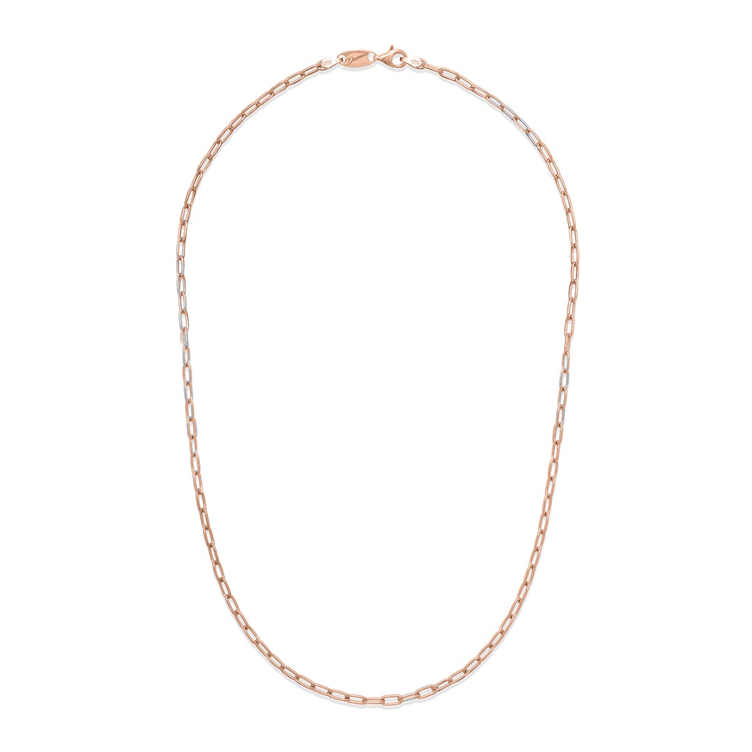 Desmos Long Chain Necklace in Rose Silver Length 41 cm