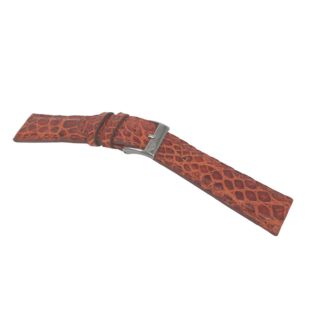 Schwarzes gepolstertes Alligatorlederarmband