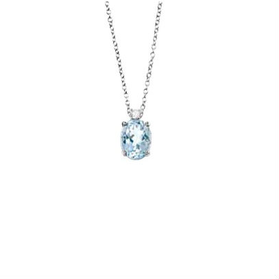 Bliss Aqua Marina and Diamond Cut Brilliant Necklace