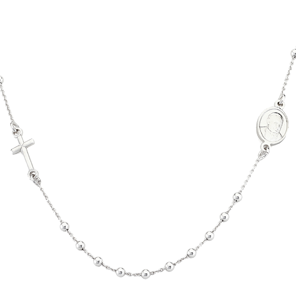 Amen Rosary Necklace in 925 Sterling Silver with CM dots. 50 Rosary Collection