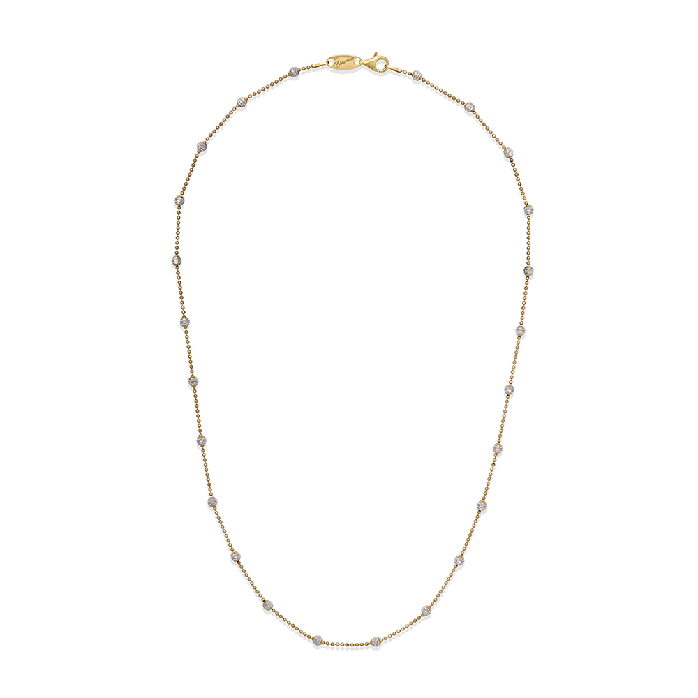 Desmos Segment and Ball Necklace in Gold Plated Silver Length 41 cm