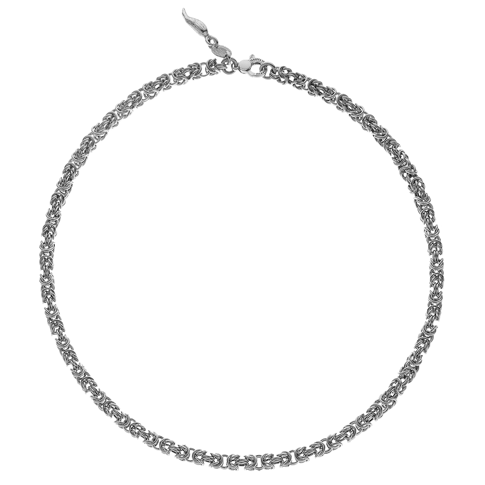 Giovanni Raspini Women's Necklace Mini Byzantine Link In 925 Sterling Silver