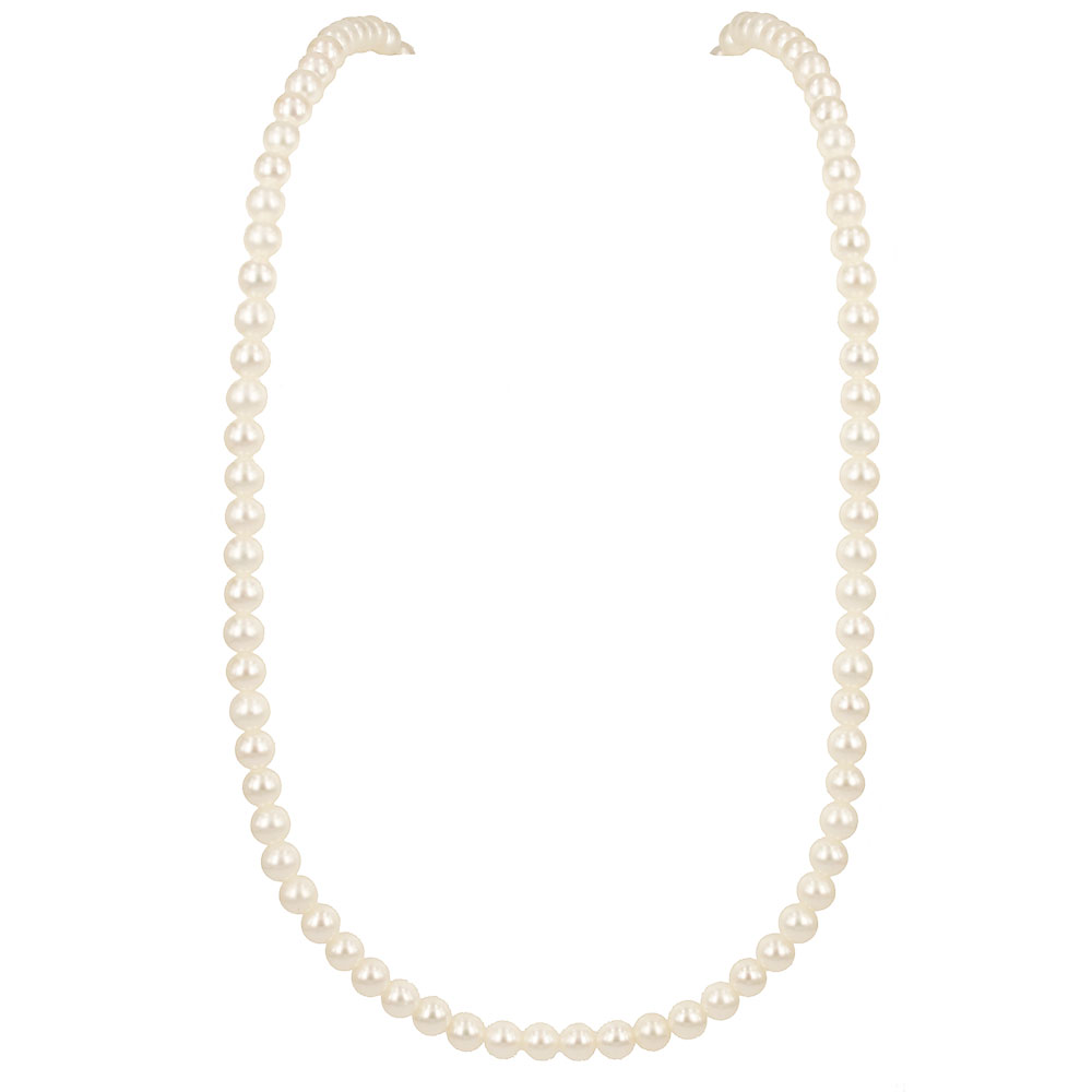 Necklace of White Freshwater Cultured Pearls MM. 4.5-5.0 With White Gold Clasp