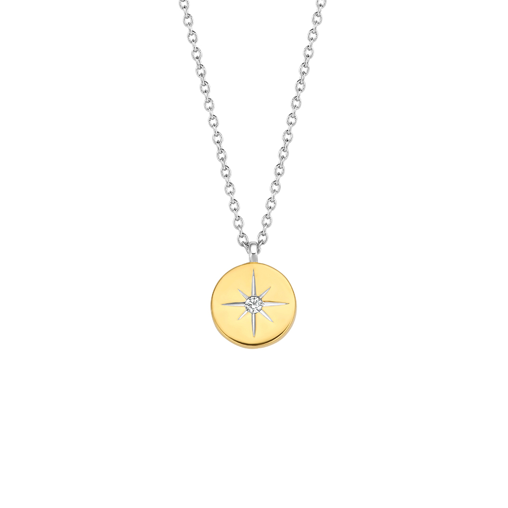 Ti Sento Milano Stars Collection Necklace with Gold and Zircon Plated North Star