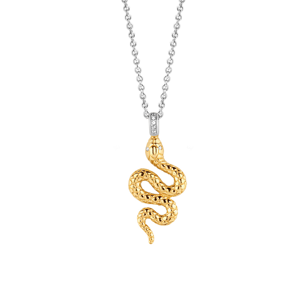 Ti Sento Milano Serpente Gold Zirkon Halskette