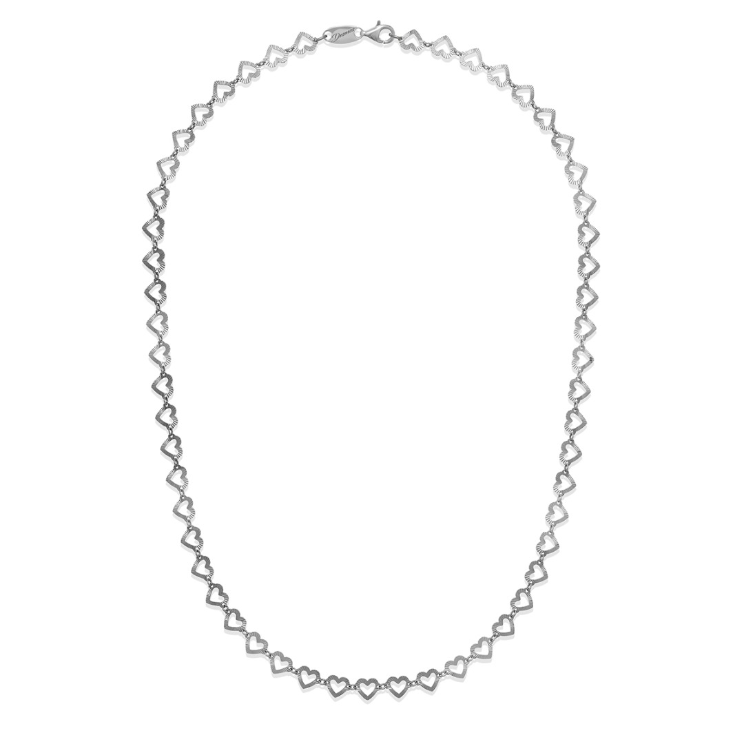 Desmos Arte Cuori Silver Necklace Length 41 cm