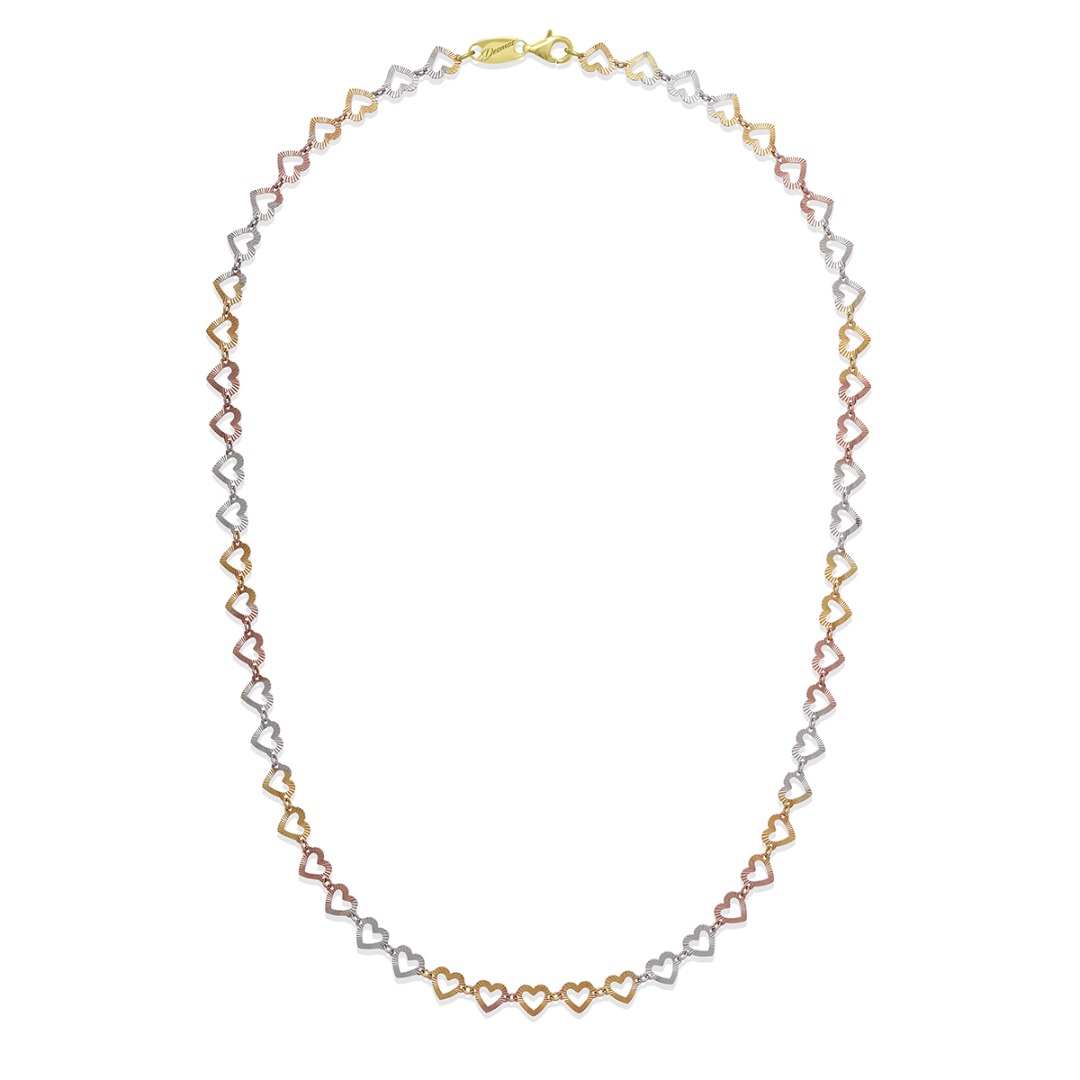 Desmos Arte Cuori Multicolor Silver Necklace Length 41 cm