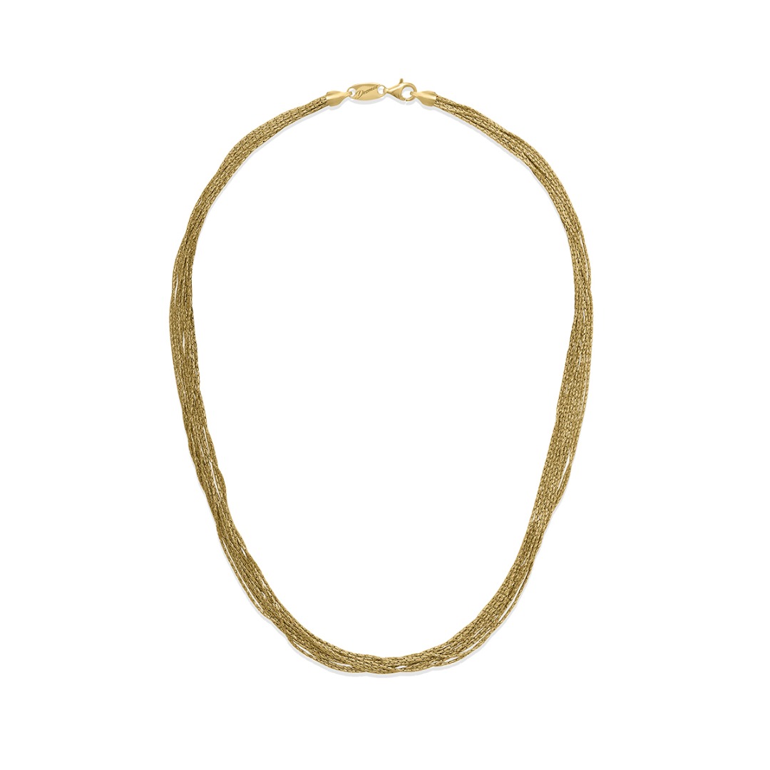 Desmos Gold Plated Silver Filament Necklace Length 41 cm