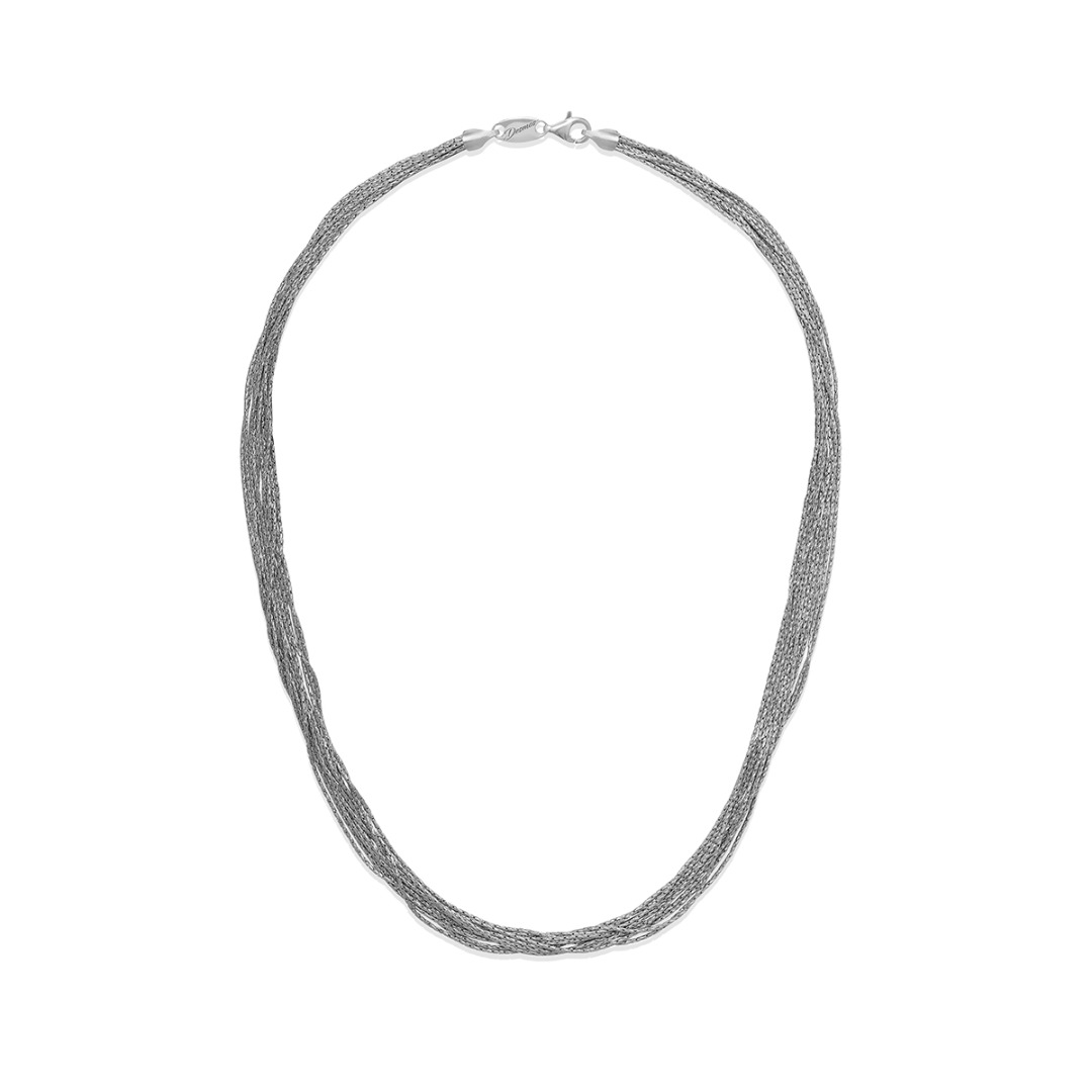 Desmos Diamond Strands Silver Necklace Length 41 cm