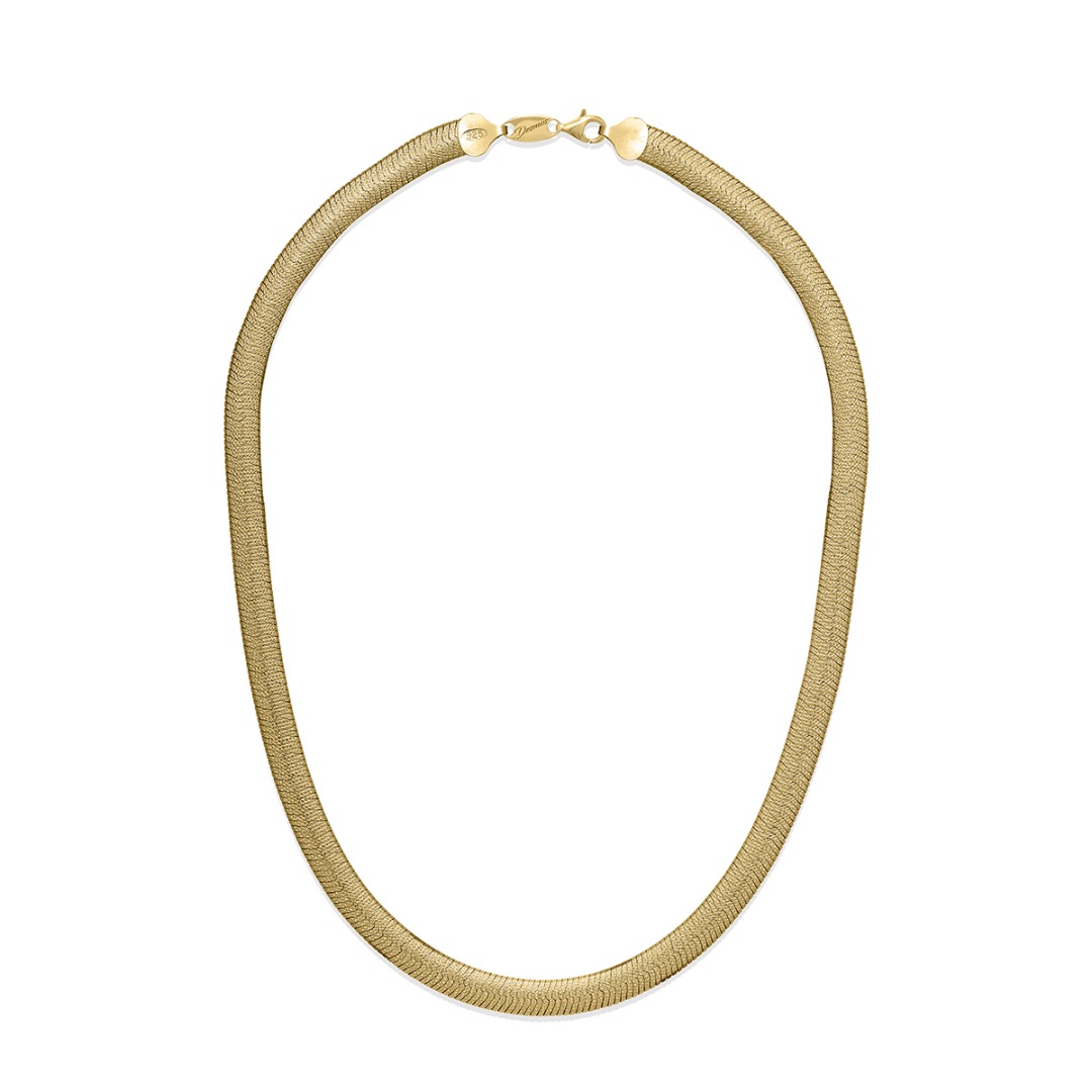 Desmos Lasagna Curved Necklace in Yellow Plated Silver Length 41 cm