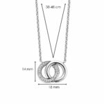 925 Sterling Silver Women's Necklace With Crossed Zirconia Pendant Ti Sento Milano