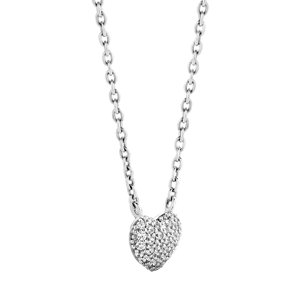 Ti Sento Milano 925 Silber Halskette mit Zirkonia Herz Neue Kollektion
