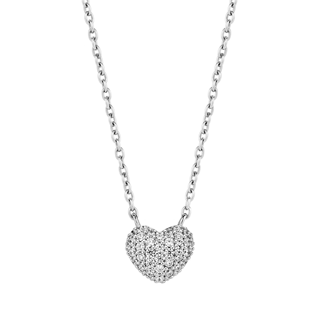 Ti Sento Milano 925 Silber Halskette mit Zirkonia Herz Neue Kollektion