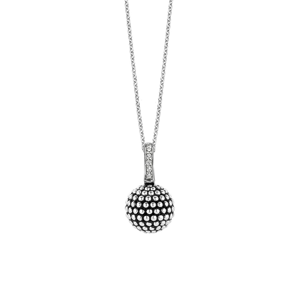 Ti Sento Milano 925 Sterling Silber Damenhalskette mit kugelförmigem Mini-Bubble-Anhänger